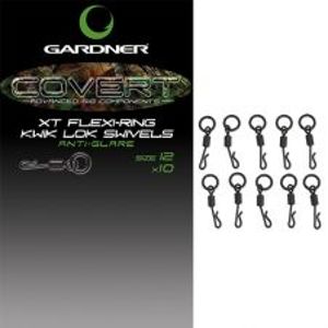 Gardner Obratlíky Covert XT Flexi-Ring Kwik Lok Swivels 10 ks-Veľkosť 12