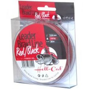 Hell-Cat Nadväzcová Šnúra Leader Braid Line Red Black 20 m-Priemer 1,55 mm / Nosnosť 150 kg