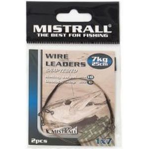 MISTRALL Oceľové Lanko Wire Leaders 25cm-15 kg
