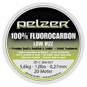 Pelzer - Nadväzcový Vlasec  Fluorocarbon 20 m Crystal-Priemer 0,37mm / Nosnosť 20lb / 9kg