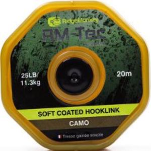 RidgeMonkey Nadväzcová Šnúrka RM Tec Soft Coated Hooklink 20 m Camou-Nosnosť 35 lb