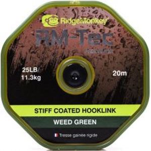 RidgeMonkey Nadväzcová Šnúrka RM Tec Stiff Coated Hooklink 20 m Zelená-Nosnosť 25 lb